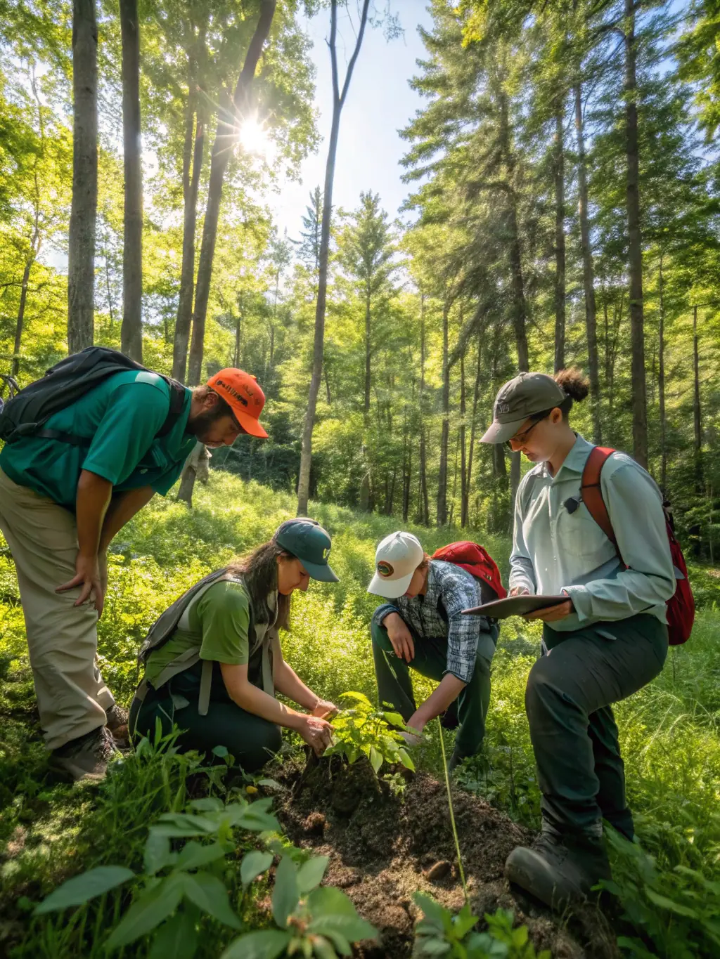 GOPA staff conducting habitat assessments in a protected area, ensuring the preservation of critical bird habitats in the region.